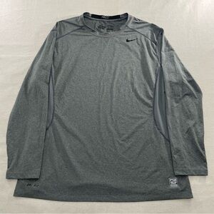 Nike Pro Combat Sleeveless Shirt Mens Large Gray Fitted Dri-Fit Training Tech